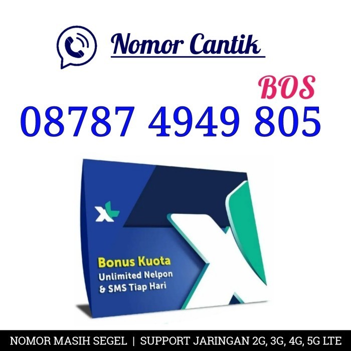 Kartu Perdana Nomor Cantik XL 4G LTE BOS 805