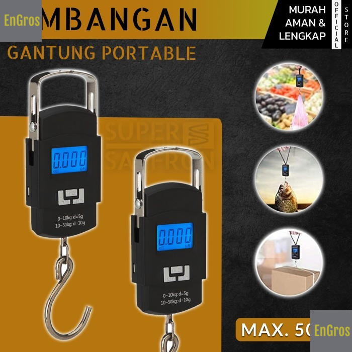 50KG Timbangan Gantung Digital Timbangan Digital Gantung 50 kg Portable 50 Kilo Electronic Scale