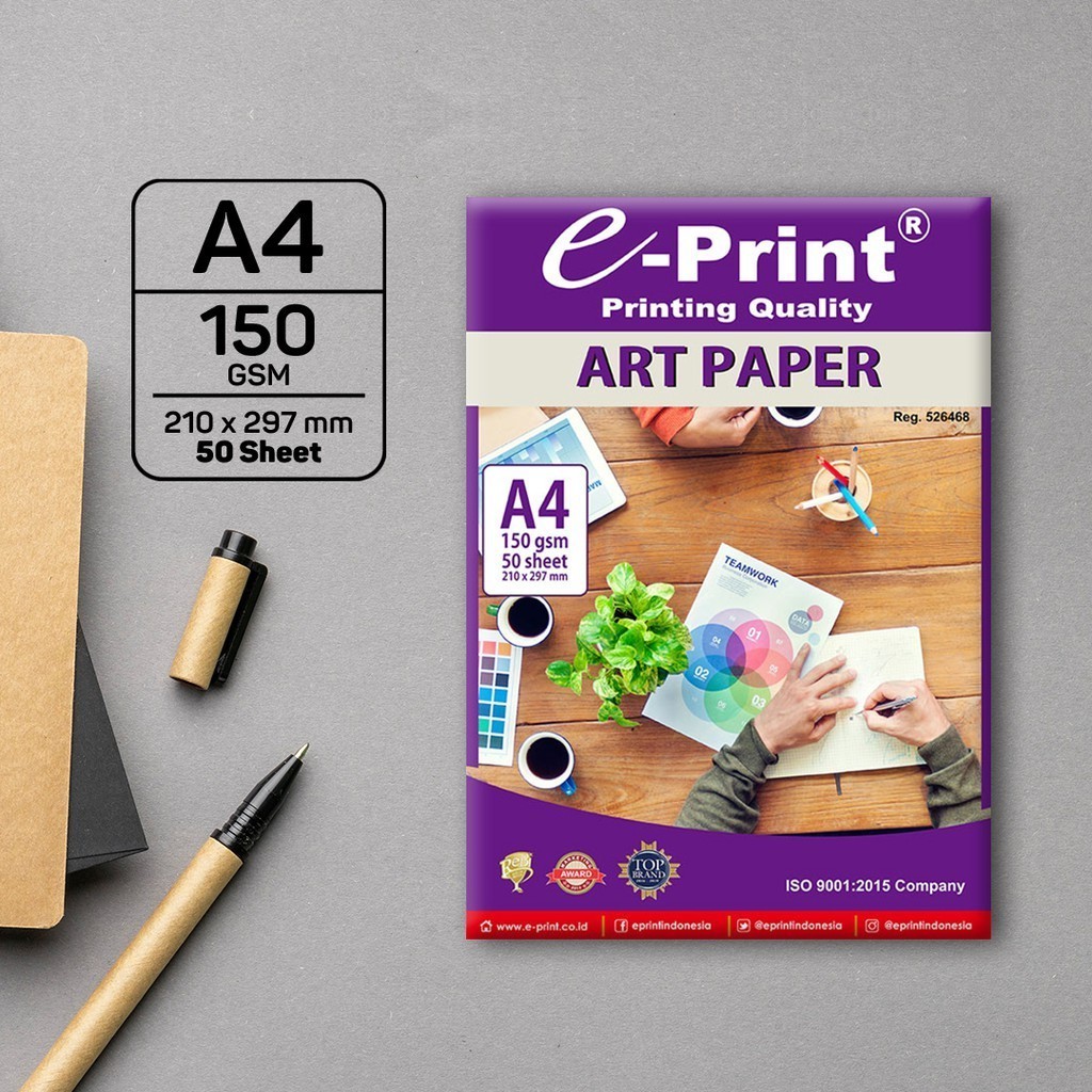 

Kertas Art Paper E-Print A4 150gsm Isi 50 Lembar - ARM