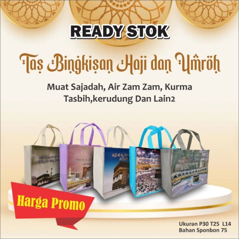 

cod PROSES JAHIT+PEREKAT Promo Tas Souvenir Umroh ,Tas Bingkisan Haji Ready stok