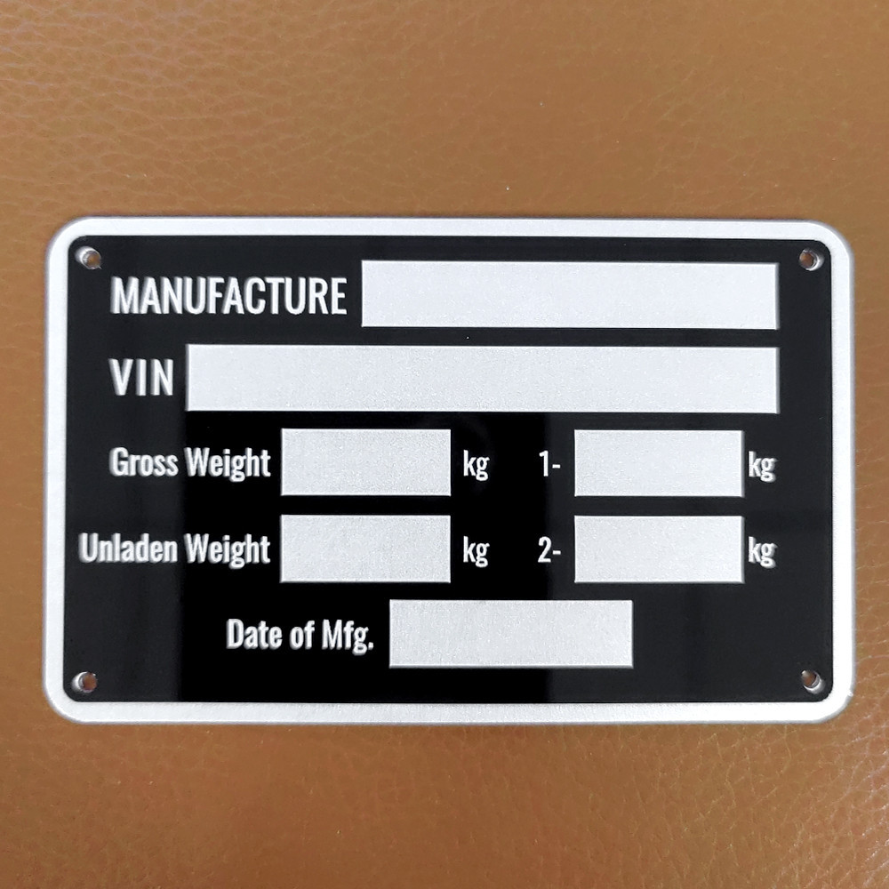 

86 X 54mm Aluminum Trailer ID Tag Vin Plate Serial GVWR Medical RV Parts Camper Accessories