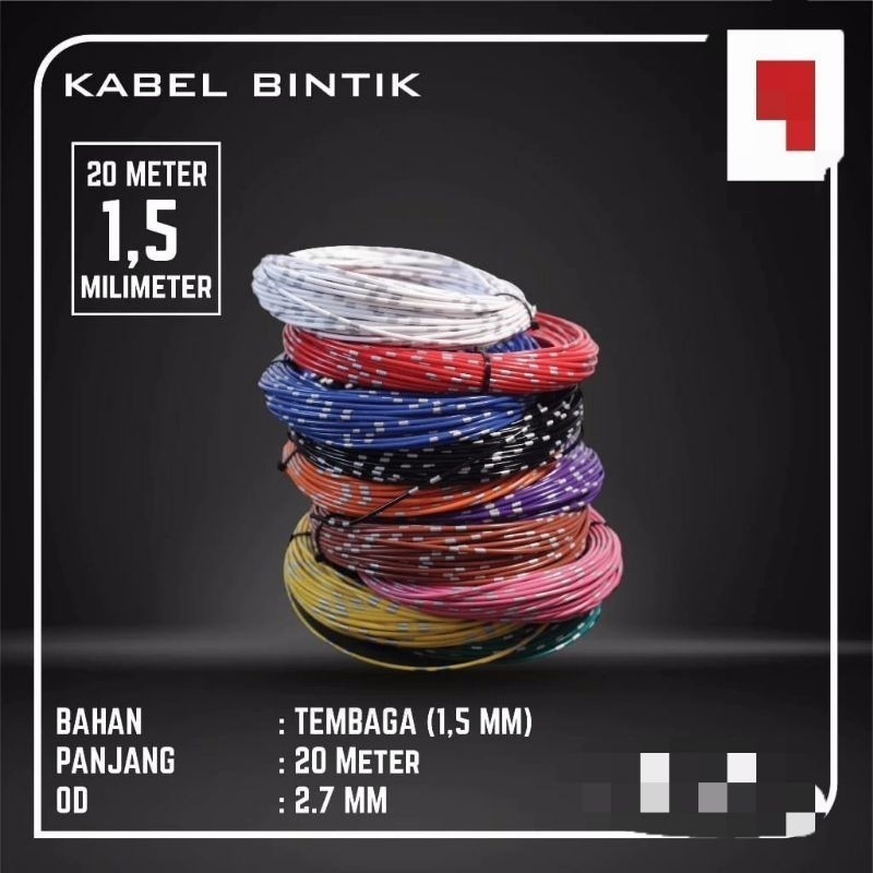 [ DELSER MOTOR ] TERLARIS KABEL BINTIK AVS 1.5MM X 20M KABEL OTOMOTIF BODY MOBIL MOTOR SERABUT TEMBA