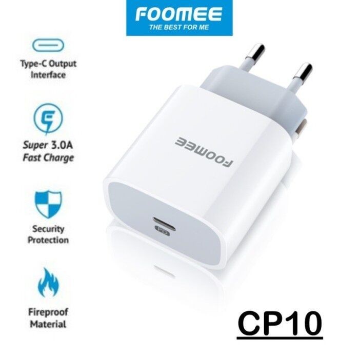 Travel Adaptor Charger FOOMEE CP10 TYPE C Output 18 Watt Quick charger 3.0A