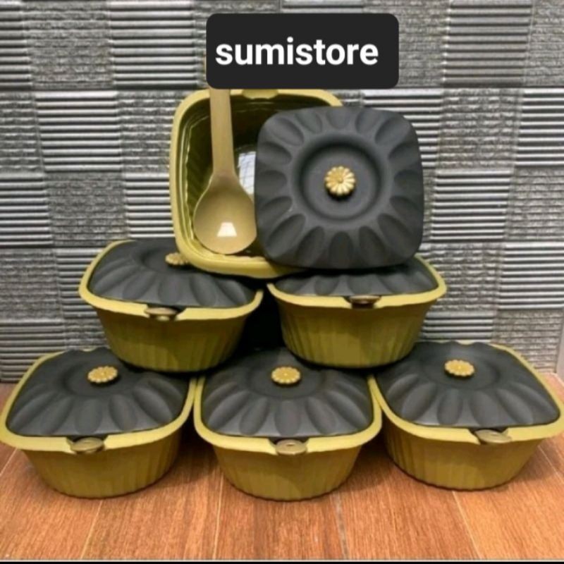 GROSIR ISI 6 set Basi Susan FREE CENTONG Wadah Set Prasmanan Tempat Sayur Bakul Nasi Plastik Lebih