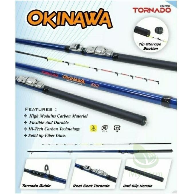 Tornado Okinawa 602 Lure 3-12g Joran Casting Udang Galah Panjang 180cm Tongkat Pancing Ujung Super L