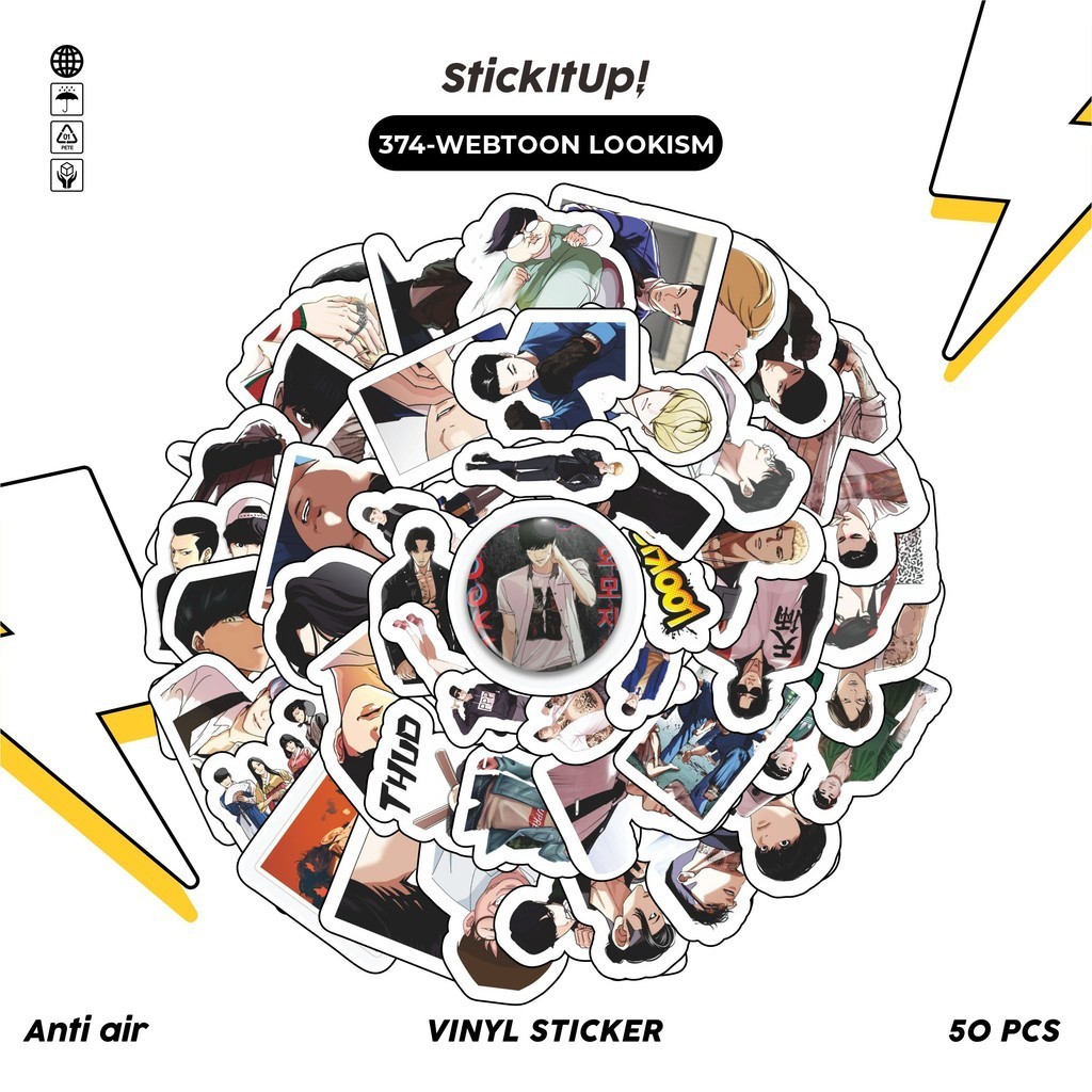 

COD✨ 50 Pcs Stiker Pack Motif anime LOOKISM Lucu Aesthetic Vynil Waterproof untuk Freebies Sticker Buku Journal Casing HP Laptop