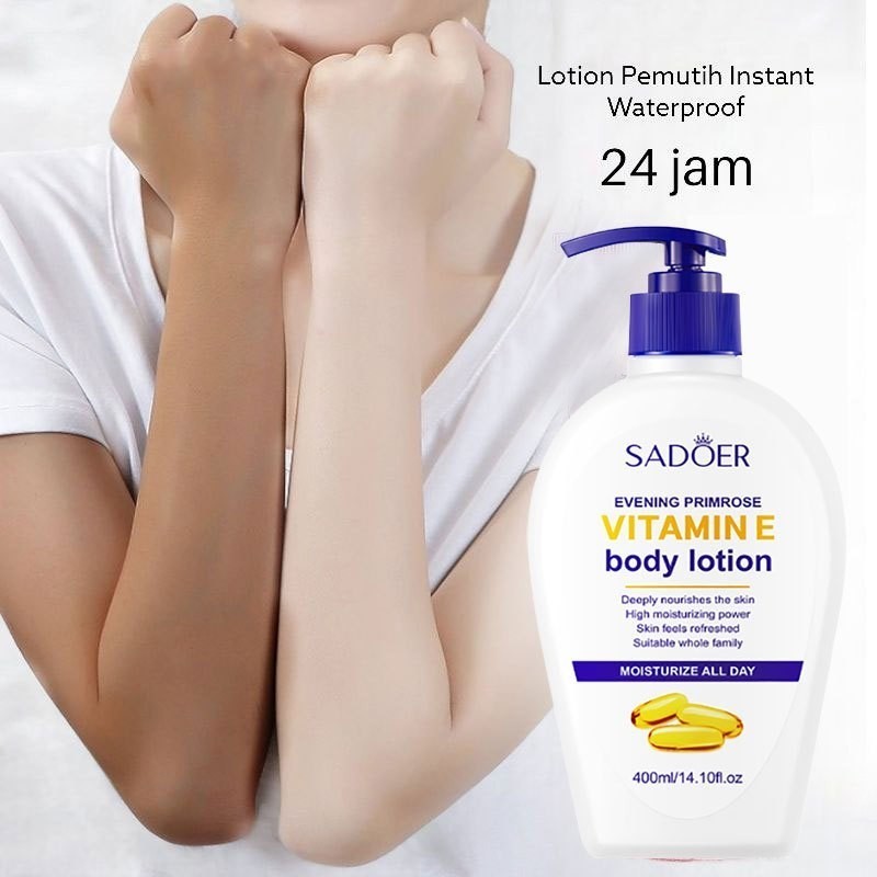Vitamin E  Body Lotion 400ml Pemutih Badan Permanen Vaseline Hand Body Pemutih Moisturizing & Whiten