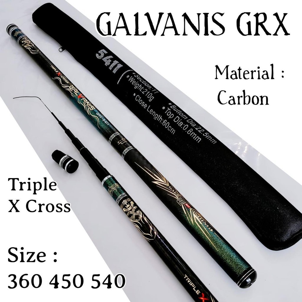 WJF Iguruai Galvanis Grx 450 540 Joran Tegek Ruas Panjang Bahan Carbon Triple X-Cross Joran Pacing T