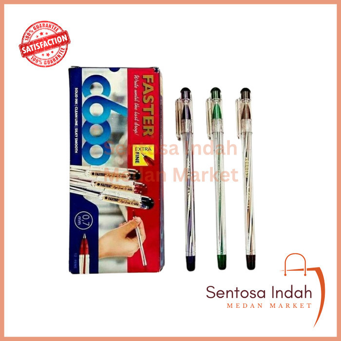 

Pen Bolpoint Faster C600 0.7 Extra Fine Tip Isi 12 pcs