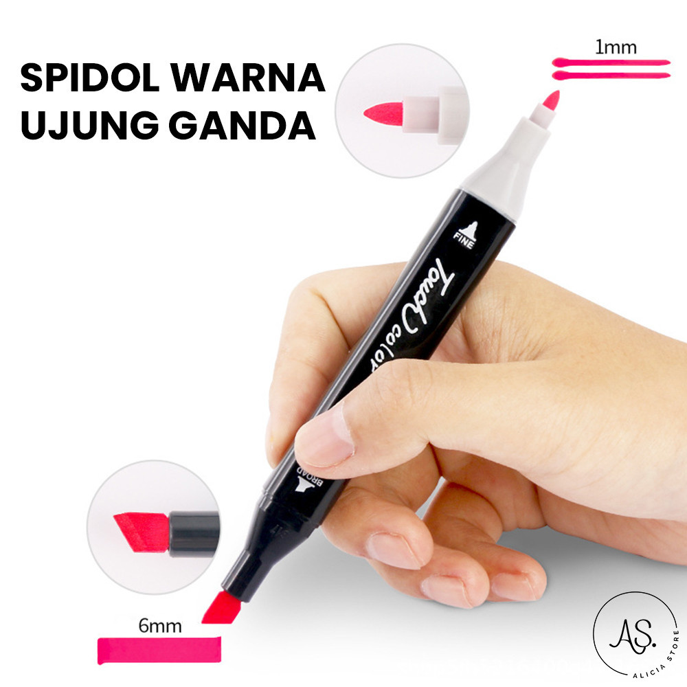

AS Spidol Warna Ujung Ganda 36 Pcs Color Water Based Double Tip Marker