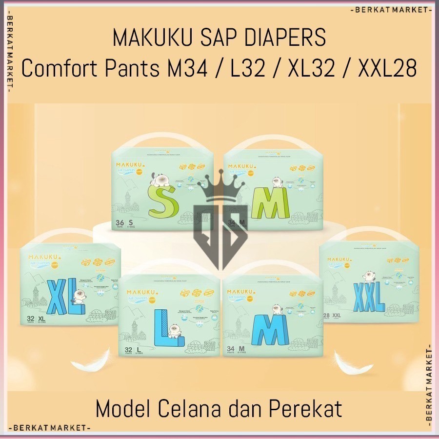 Makuku Popok Diapers Dry Care Nb Nbs Newborn Slim Care S M L XL XXL 28 30 32 40 46 L48 M30 M50 54 2 