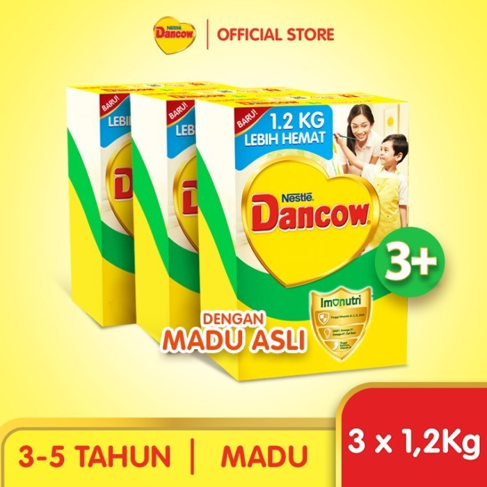 

TERJUAL Nestle DANCOW 3+ Madu Susu Bubuk Anak Usia 3-5 Thn 1.2 kg x 3