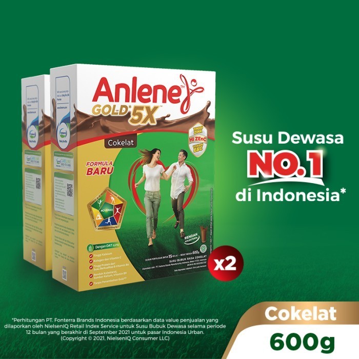 

TERJUAL Anlene Gold 5X Susu Bubuk Dewasa Cokelat 2 x 600g - Tulang & Sendi