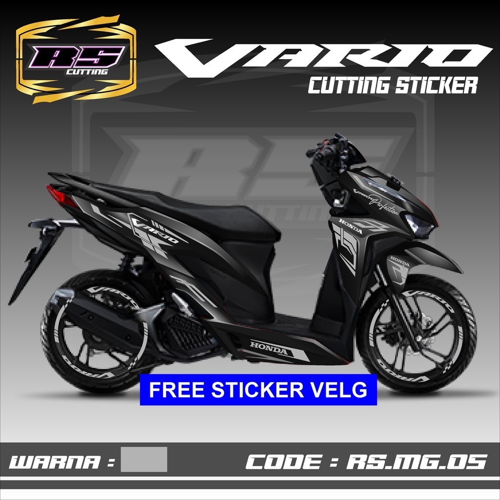 Aksesoris Motor Cuting Honda Vario 125 & 150 Skotlet Stiker Striping Lis Variasi Vario New Free Stic