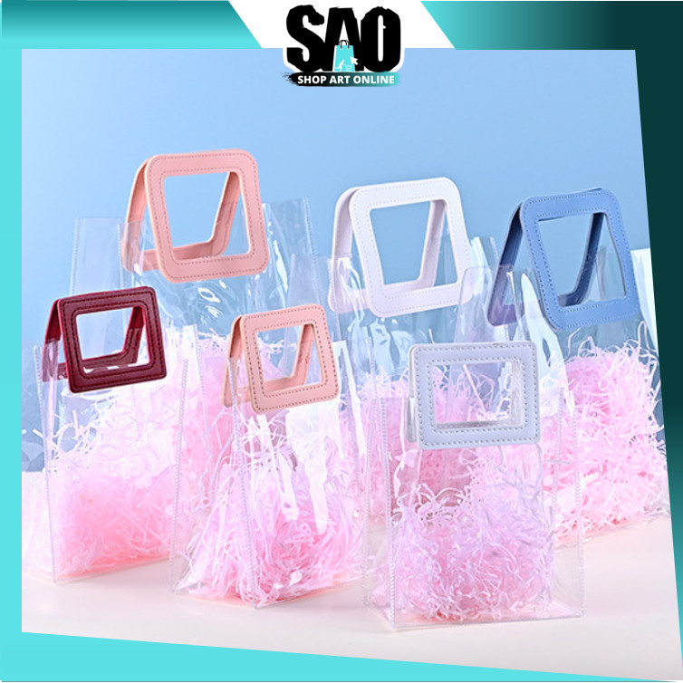 

SAO - 6286 Handbag Gift Souvenir Transparant / Hampers Bag Transparant / Tas Kado Motif Polos / Goodie Bag Serbaguna