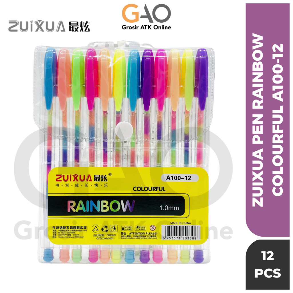 

Zuixua Pulpen Gel Rainbow / Pena Gel Pen Rainbow Pelangi A100-12