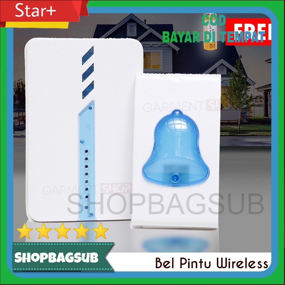 Bel Pintu Wireless Listrik Baterai Door Bell 18 Musik Bel Rumah Tanpa Kabel Waterproof Merek KOTAKIN