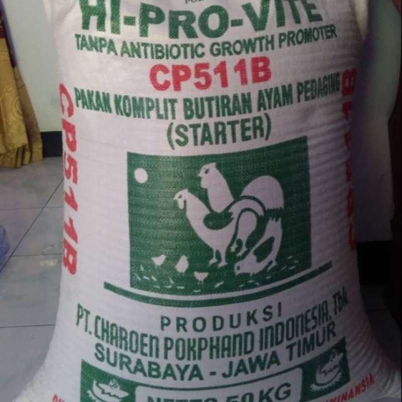 Pur Ayam Boiler Stater CP 511 B  | Pakan Anak Ayam Pedaging Usia 1-10 hari Kemasan 500gr Hi Pro Vite