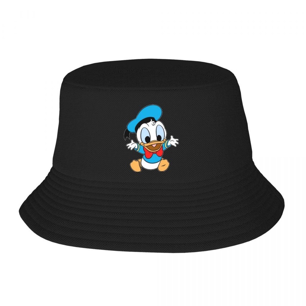 Summer Happy Baby Bucket Hat for Women Men Disney｠Donald Duck｠Cartoon Beach Foldable Bob Fishing Hat