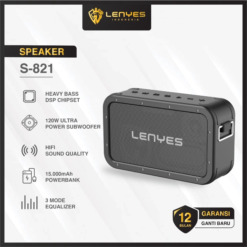 Speaker  Wireless Bluetooth 5.0  LENYES S821 120W ROYAL BASS DSP Super Power Subwoofer TWS
