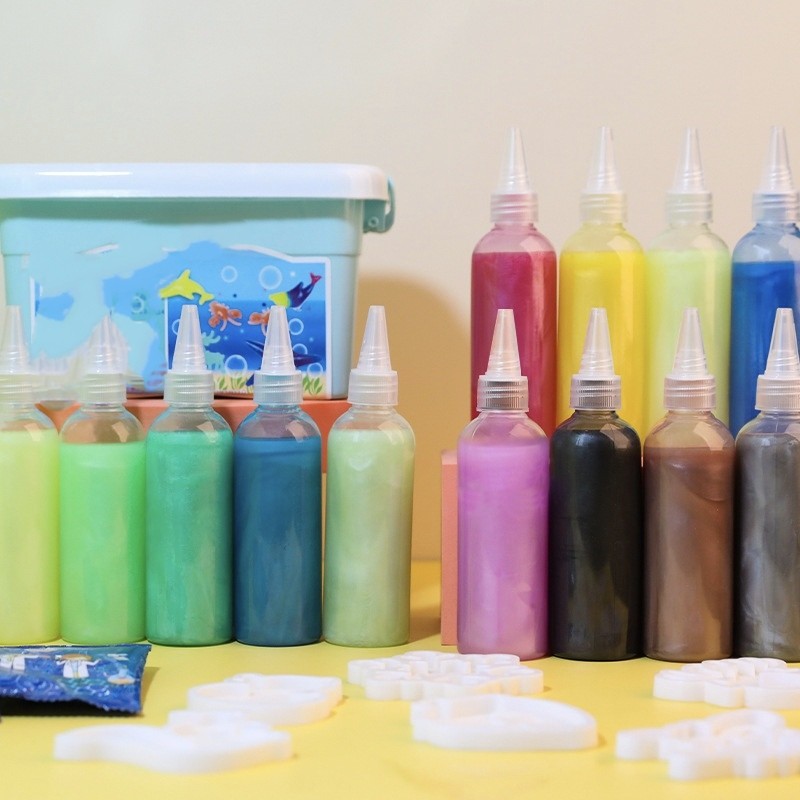 Mainan Anak Magical Waterscape Cetakan Edukasi - Cetakan / Bubuk Kalsium / Cairan Jelly Tinta Refill