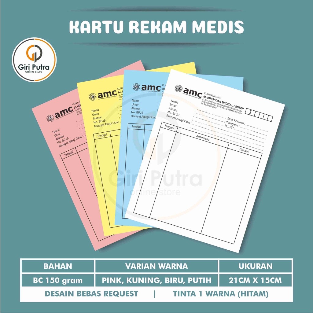 

Cetak Kartu Rekam Medis / Medical Record Card / Kartu Stok Barang Murah