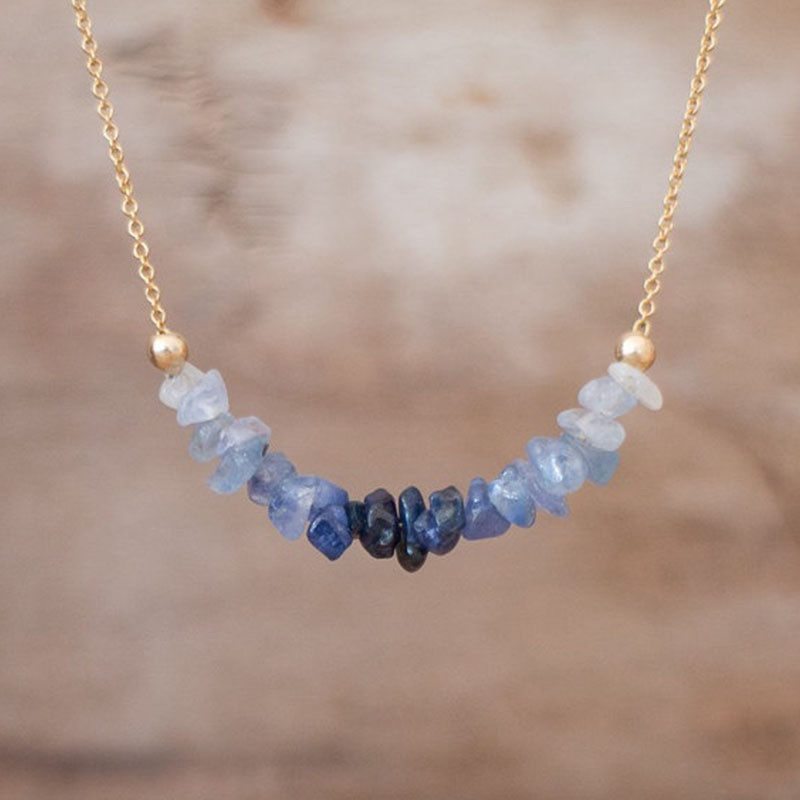 Raw Sapphire Necklace, Blue Ombre Sapphire Necklace, September Birthstone, Sapphire Jewellery