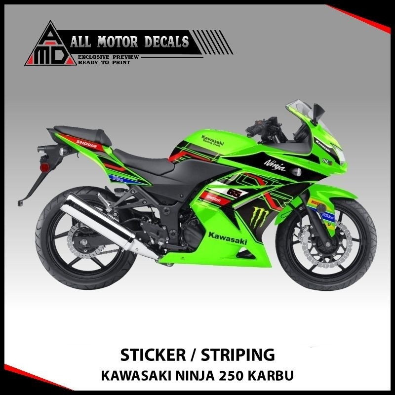 Striping Ninja Karbu Motif Krt Wsbk /  Sticker Kawasaki Ninja 250 Karbu / Decal stiker Motor Ninja K