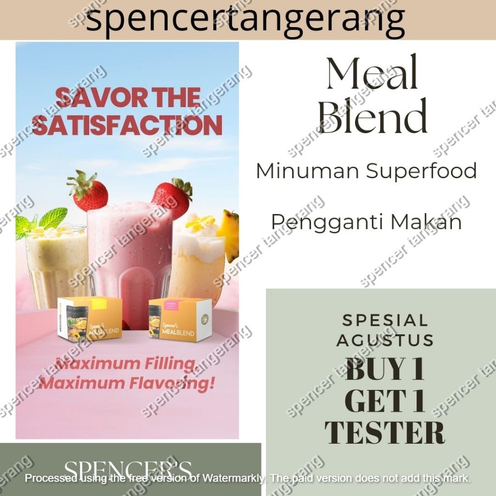 

Jual Eceran 1 sachet @38gr ; Spencer's Mealblend - Minuman Superfood Pengganti Makan Dengan 14 Varian Rasa yang Enak & Mengenyangkan ; Dijamin ORIGINAL 100%