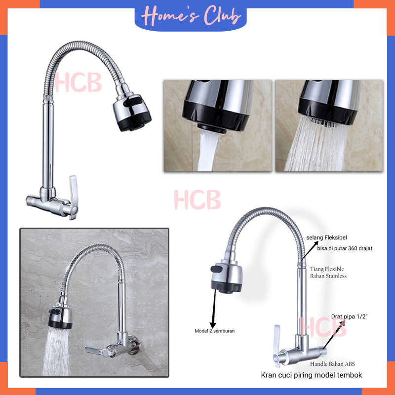 Keran Sink Stainless / 2 Mode Air Angsa Keran Berbentuk / Angsa Keran