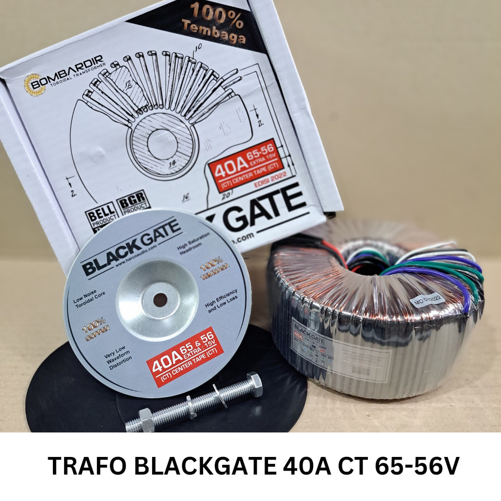 Trafo Toroidal Donat BLACKGATE 40A 40 Ampere CT 65 V 56 Volt
