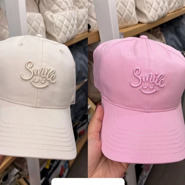 miniso smile baseball cap topi fashion - Putih