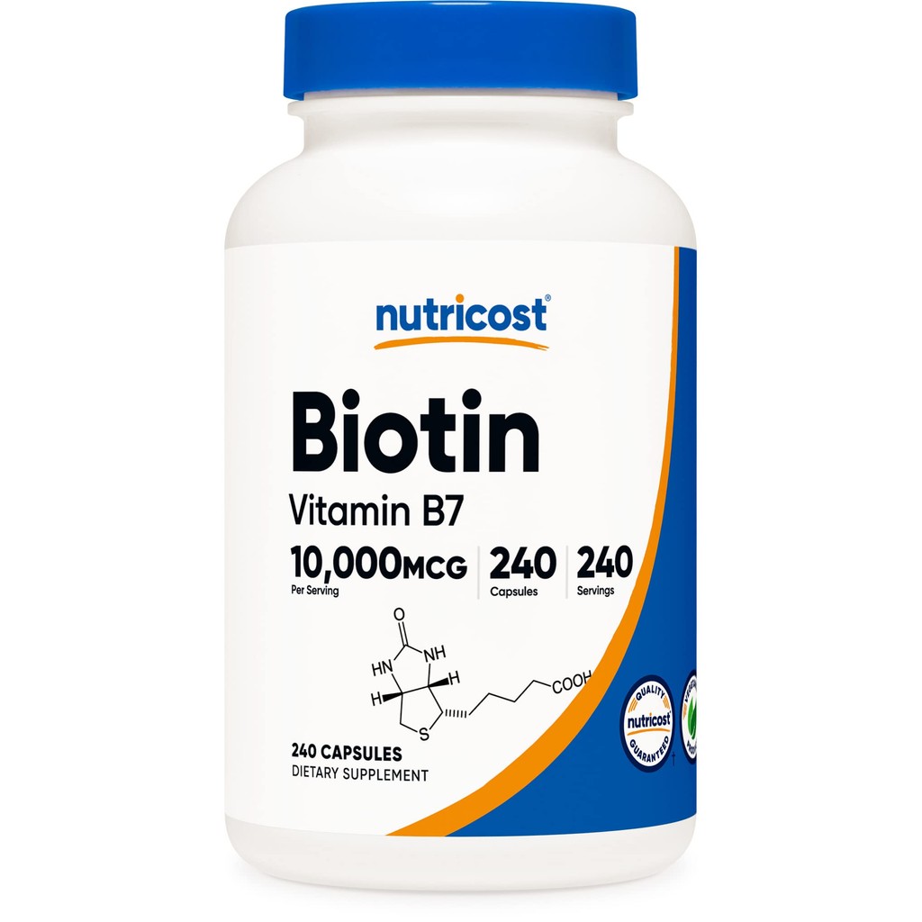 Nutricost Biotin (Vitamin B7) 10,000mcg (10mg) Vitamin Supplement,