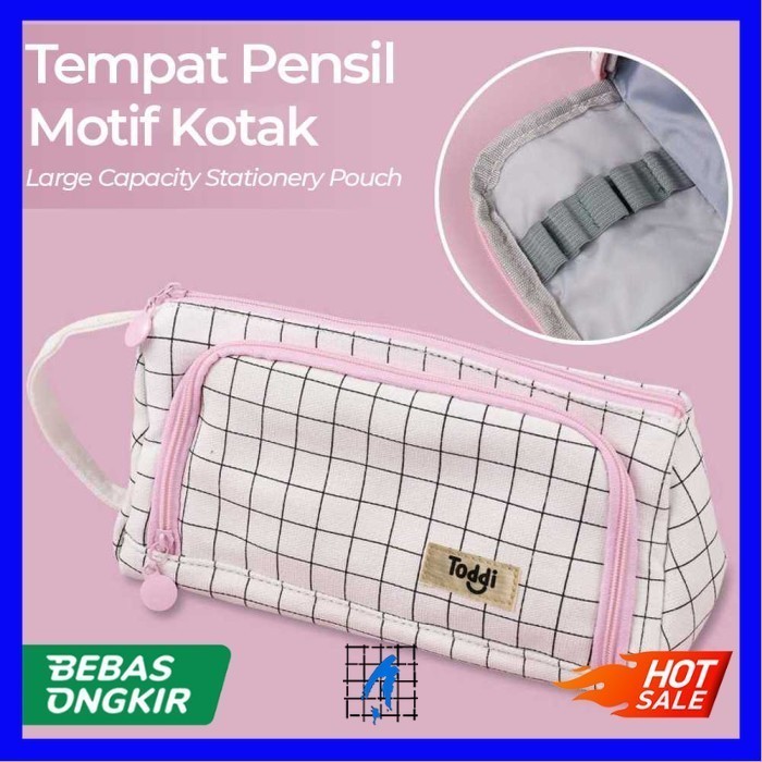 

Tempat Pensil Large Capacity Motif Garis