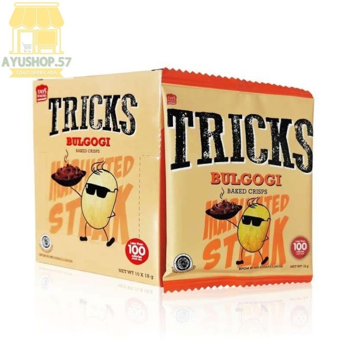 

Tricks Baked Crips Rasa Bulgogi Keripik Kentang [18 g/ 10 pcs/ Pack] - AYUSHOP57