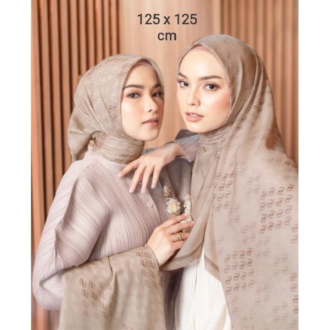 SALE HIJAB / SYARI MURATAA COKLAT / COD / KERUDUNG VOAL MOTIF / SEGI EMPAT VOAL / JILBAB TERBARU / L