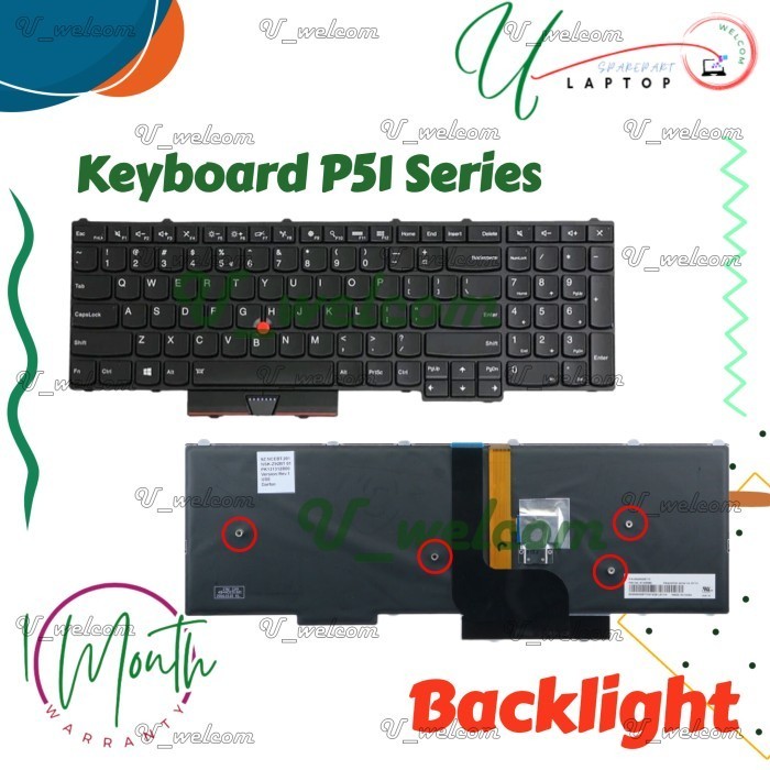 Keyboard ThinkPad P70 P71 P50 P51 Series Backlight + trackpoint