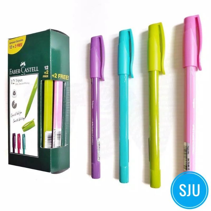

Pulpen Tripen 12+2 FREE Faber Castell Black Ink - Kemasan Baru