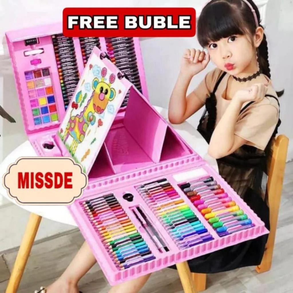 

new Art Full Set Crayon 208 pcs / Krayon Alat Lukis Anak Pensil Warna Cat Air Perlengkapan Mewarnai Set 150 pcs / Set Melukis / Crayon's Lengkap / Alat Melukis Lengkap / Krayon Mewarnai Anak hot promo 9.9