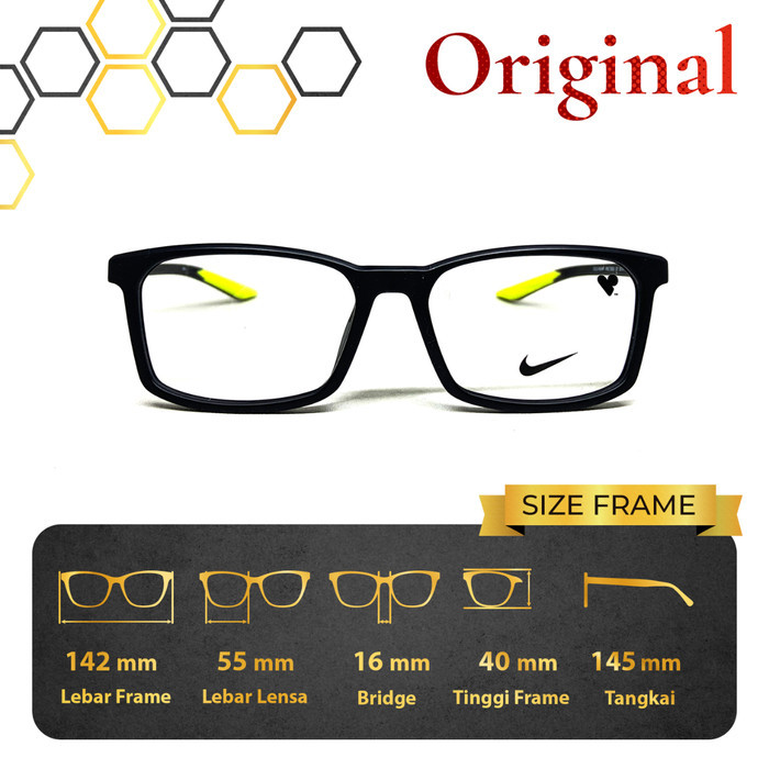 FRAME KACAMATA PRIA / WANITA ORIGINAL NIKE SPORTY 7288LB Lebar Frame 142 Size 55 Bridge 16 Full Fram