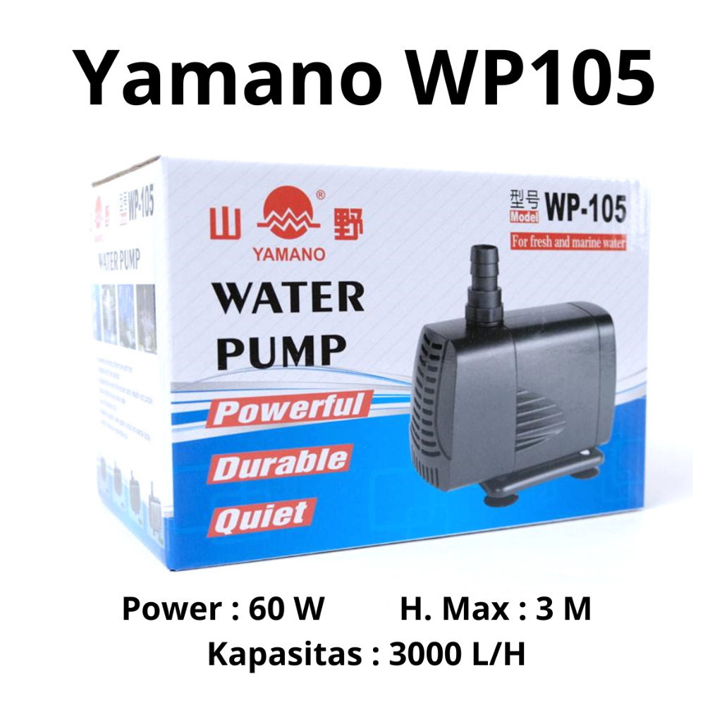 PROMO Pompa Air Celup Aquarium Yamano WP-105 Kolam Water Pump Ikan Koi WP105
