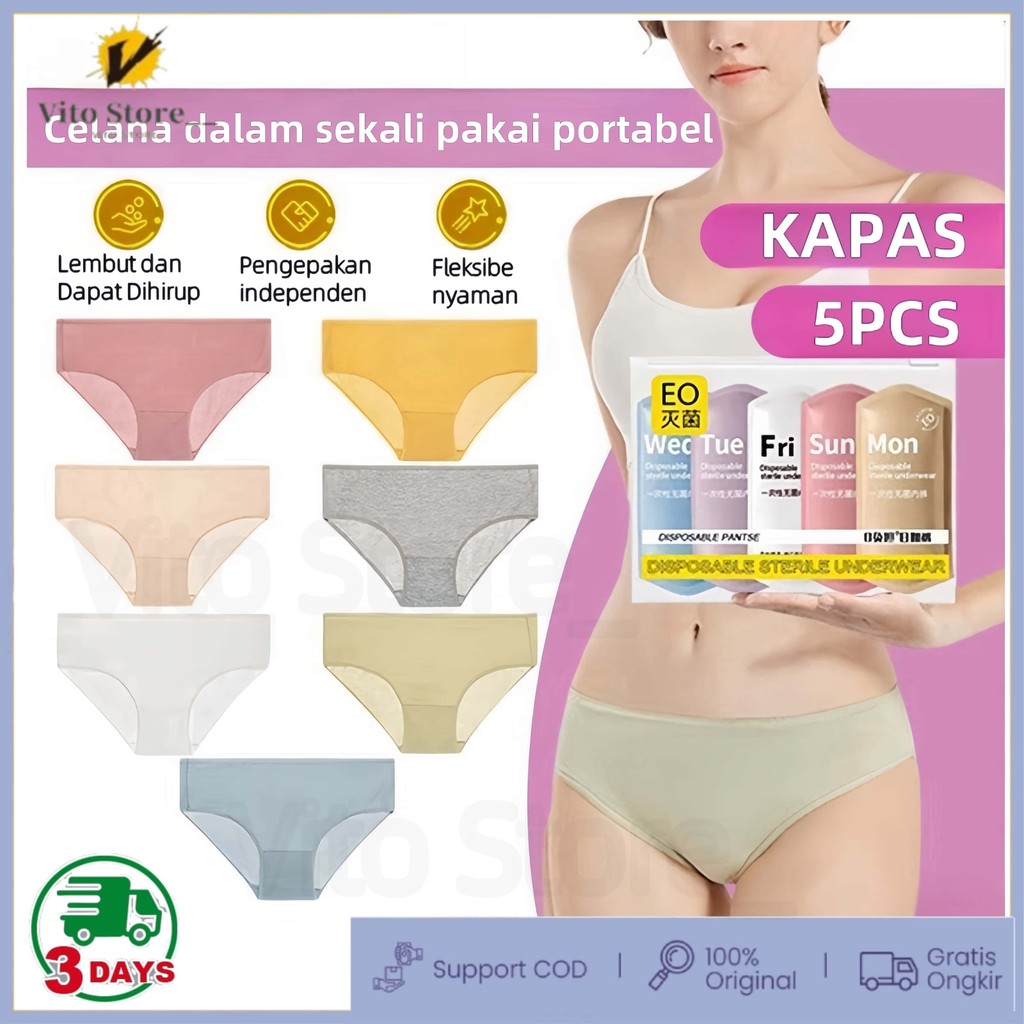 ISI 5 PCS CELANA DALAM SEKALI PAKAI WANITA ISI 5 PCS | CELANA DALAM DISPOSABLE
