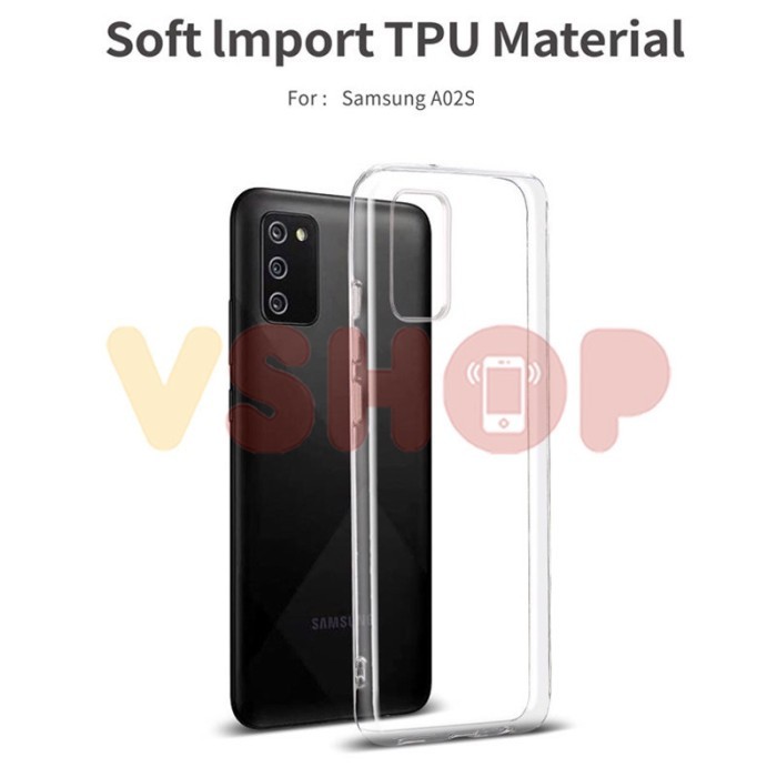 SILIKON SOFTCASE TRANSPARAN SAMSUNG A02S A03S PREMIUM CLEAR SOFT CASE - Putih Clear