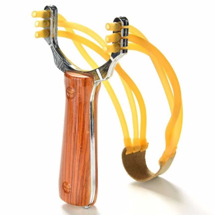 

Ketapel Aluminium Berburu Slingshot Catapult Handheld Survival Tools - Coklat
