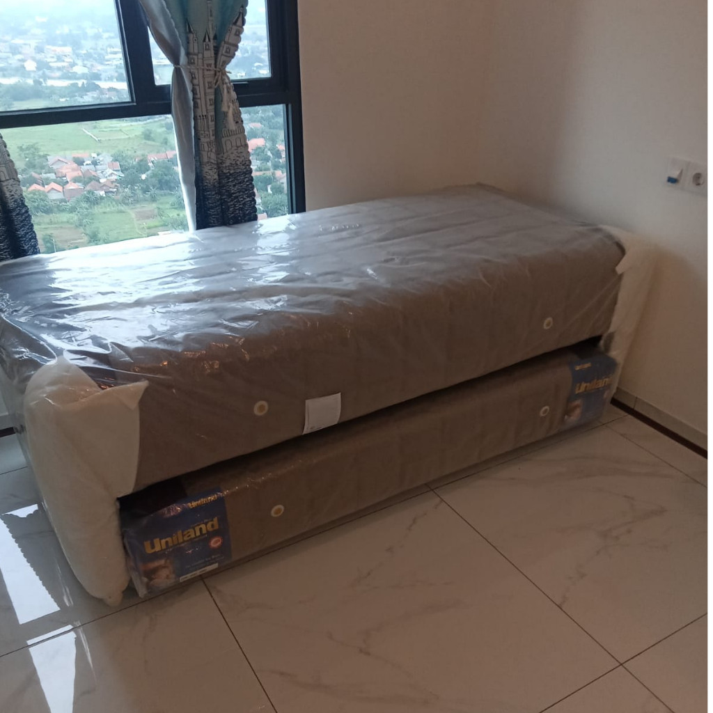 Twin Bed 2in1 Paradise Ferrero / Caramel Uniland Kasur Sorong Tanpa Sandaran