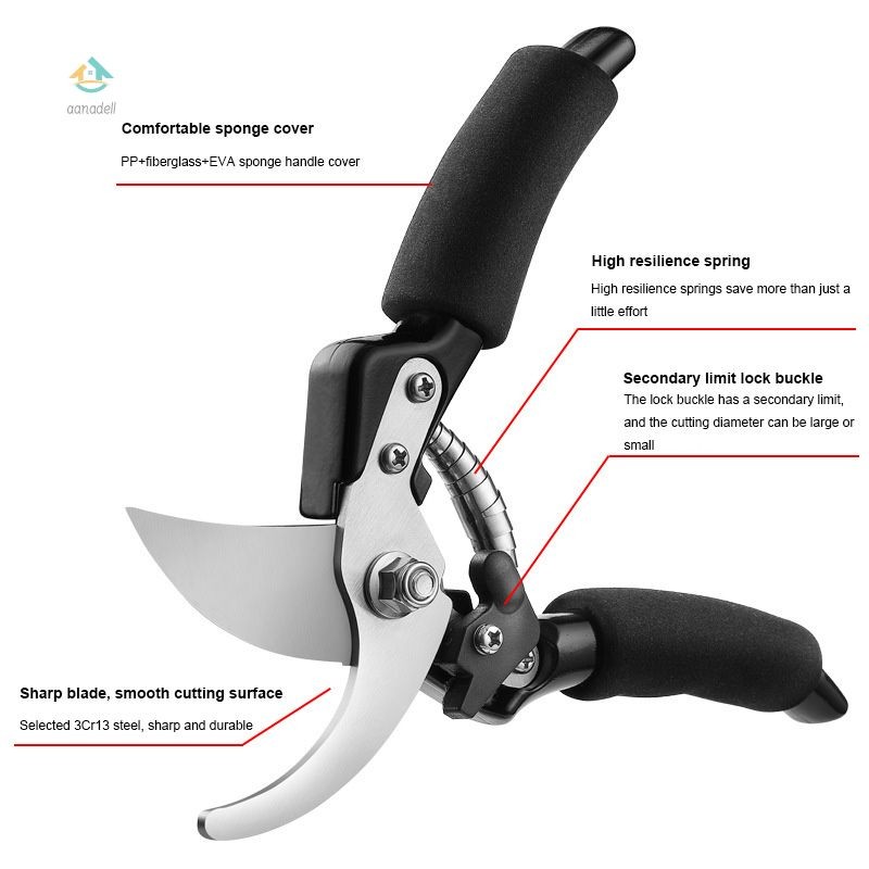 

CODGunting Tugas Berat Baja Tahan Karat Gunting Taman Hemat Tenaga Kerja Gunting Pemangkas Multifungsi