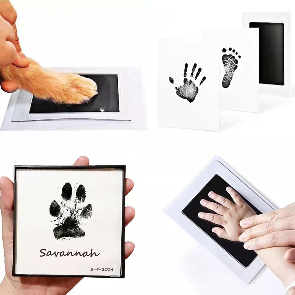 

Pet Cat Dog Paw Print Ink Kit Pad Safe Non-toxic Baby Footprints Newborn Shower Handprint Easy Diy Touch Inkless Pet Souvenir