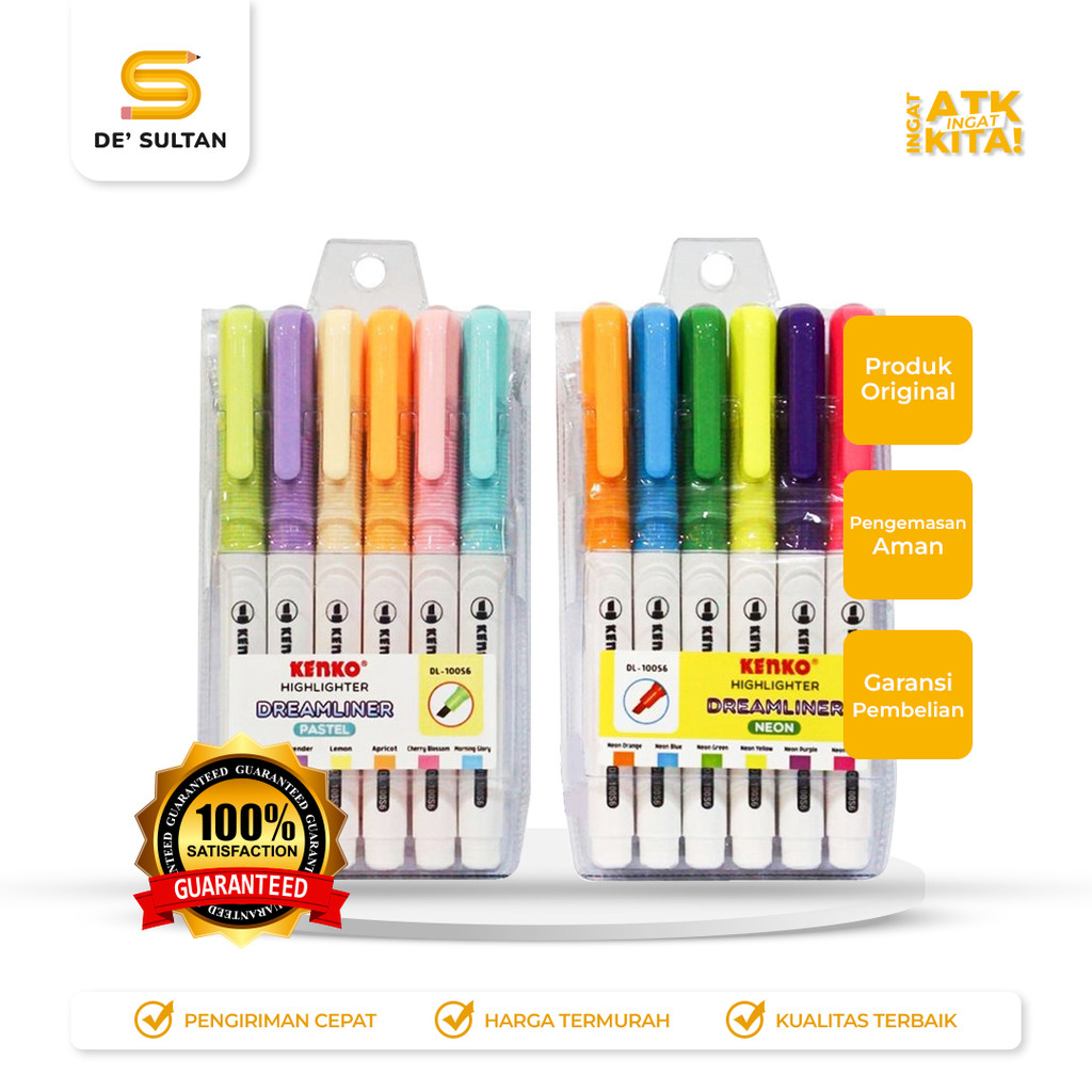 

KENKO HIGHLIGHTER DREAMLINER NEON/ PASTEL DL-100S6 (1SET)