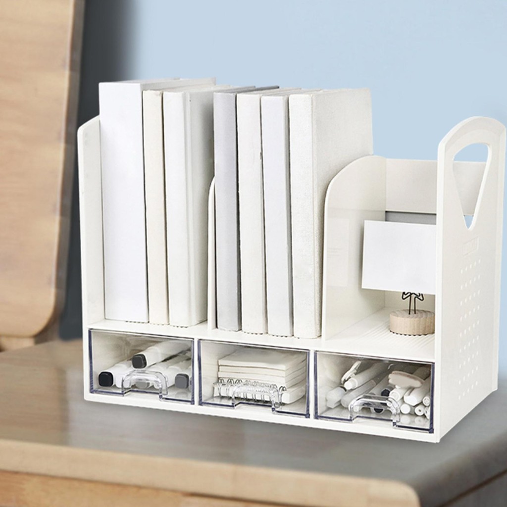 

Desk Book Organizer Multifucntional Save Space Freestanding for Personal Office