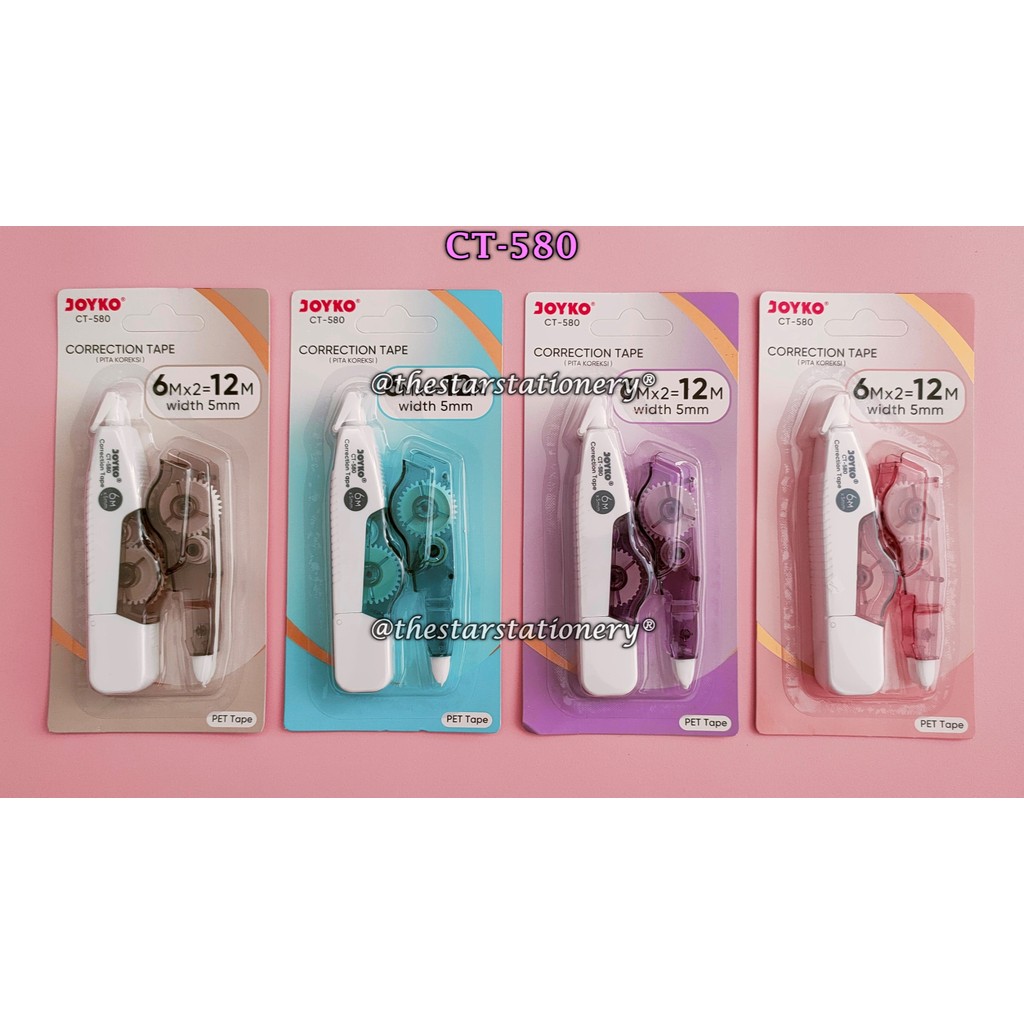 

(1 Biji) Correction Tape Joyko CT-580 (6 M x 5 mm) / Pita Koreksi Joyko CT 580